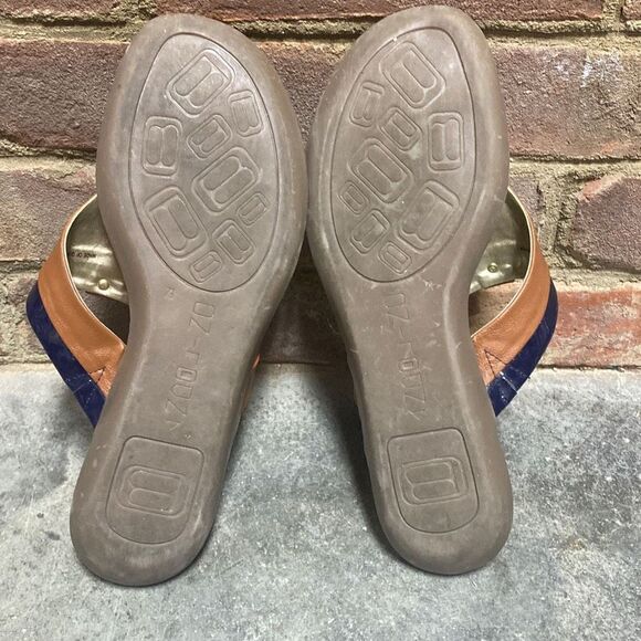 Bandolino BDJANETTE Tan & Navy Flip Flip Sandal Size 7.5 - Picture 8 of 12